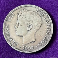 Monedas de España: MONEDA ESPAÑA. 5 PESETAS. PLATA 900. ALFONSO XIII. 1897 *18-97. SGV. ORIGINAL. 24,98GR.