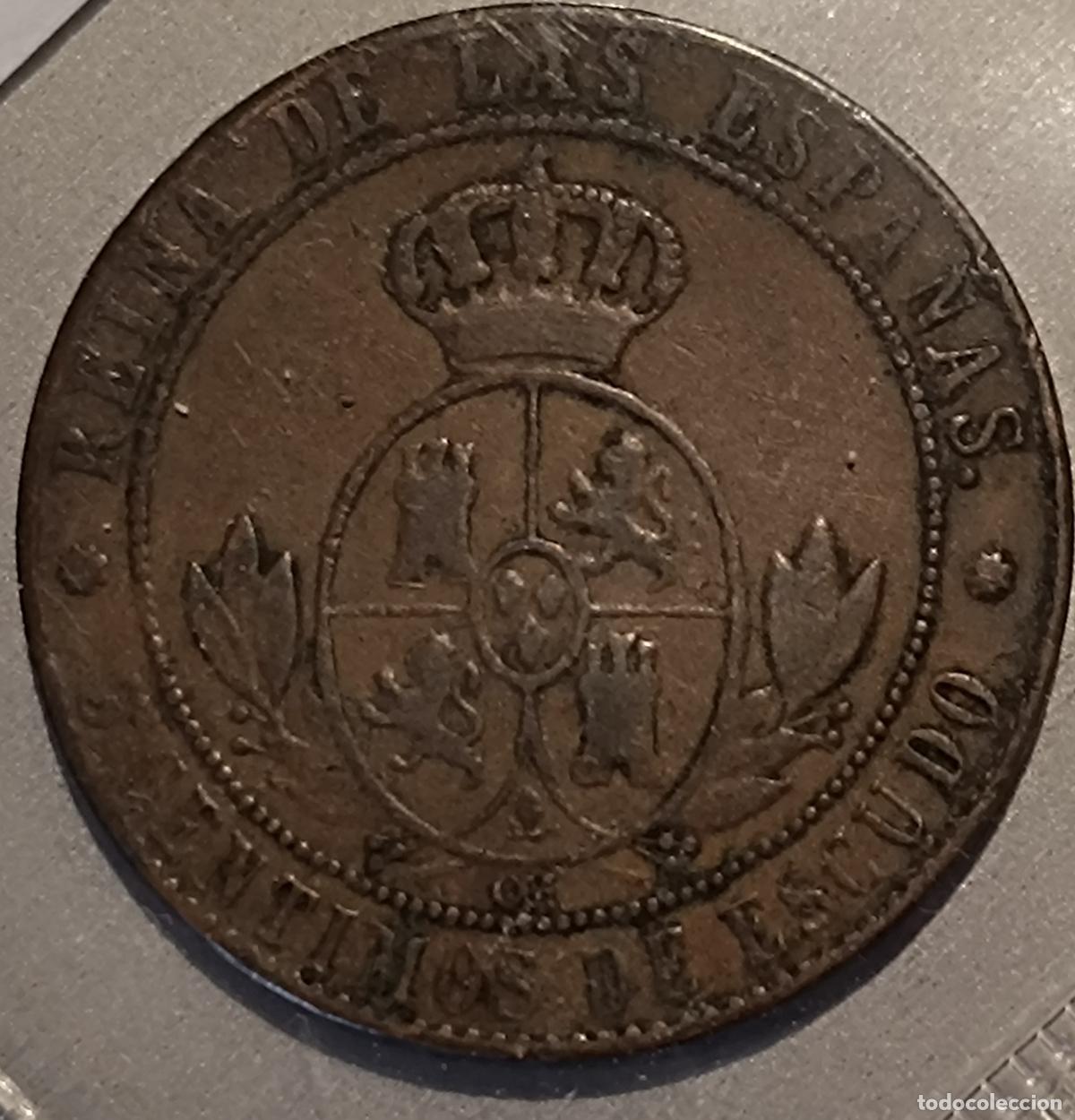 Monedas de Espa&ntilde;a: 1868 2 monedas 5 ctms. de escudo - Foto 3