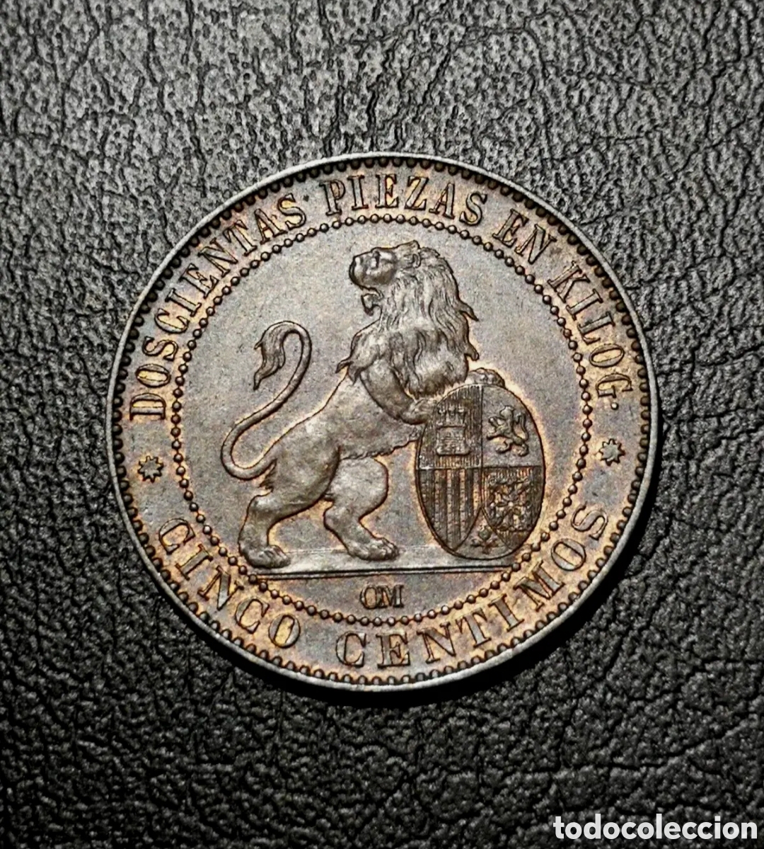 Monedas de Espa&ntilde;a: Moneda 5 c&eacute;ntimos 1870 Gobierno provisional. SIN CIRCULAR - Foto 1
