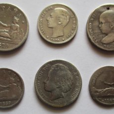 Monedas de España: CONJUNTO DE 6 MONEDAS DE PLATA DEL GOBIERNO PROVISIONAL, ALFONSO XII Y ALFONSO XIII. RARAS LOTE 4703