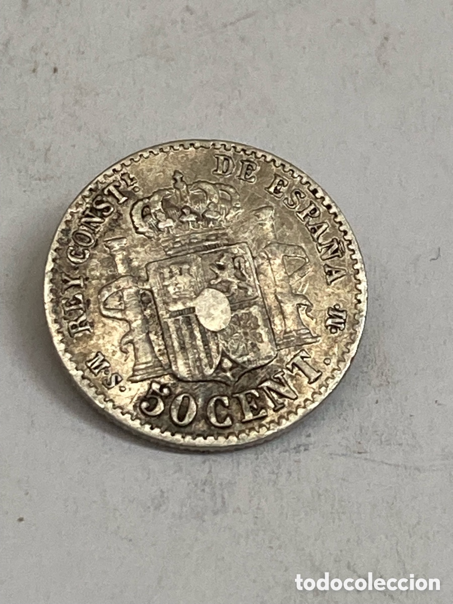 Monedas de Espa&ntilde;a: Moneda de plata 50 Cents 1880 - Foto 1