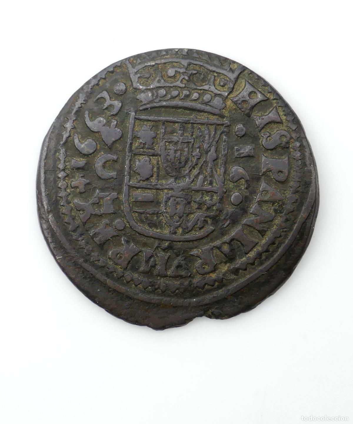 Monedas de Espa&ntilde;a: FELIPE IIII. MONEDA DE 16 MARAVED&Iacute;S CECA: C&Oacute;RDOBA. A&Ntilde;O 1663 - Foto 2