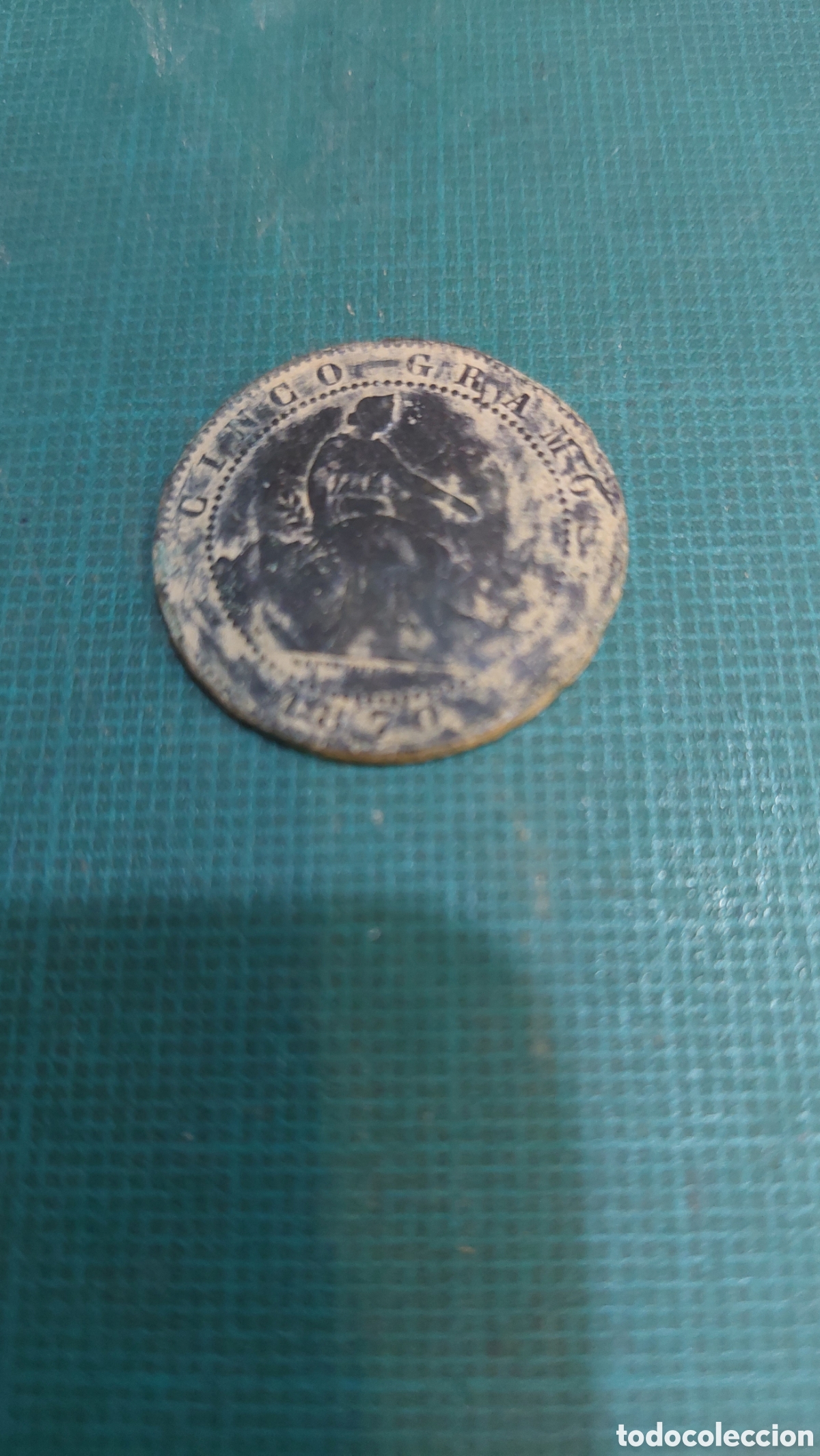 Monedas de Espa&ntilde;a: Espa&ntilde;a moneda 1870 cinco c&eacute;ntimos - Foto 2