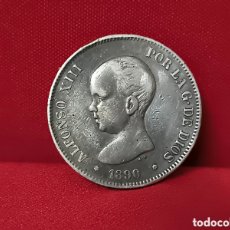 Monedas de España: (P1) MONEDA DE OLATA DE ALFONSO XIII DE 5 PTAS 1890.PESA 24.8 G Y MIDE 37.37 MM DIÁMETRO