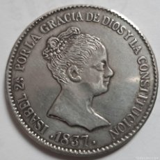 Monedas de España: 20 REALES DE PLATA AÑO 1837 ISABEL II REPRODUCCIÓN