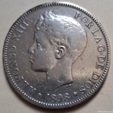 Monedas de España: 5 PESETAS DE PLATA AÑO 1898, ALFONSO XIII, SG V