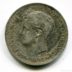 Monedas de España: 5 PESETAS PLATA ALFONSO XIII SG V 1897 * 18 , 97
