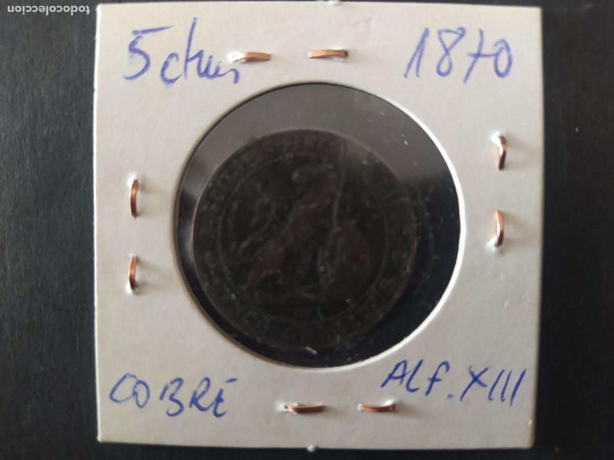 Monedas de Espa&ntilde;a: 5 CENTIMOS 1870 - Foto 1
