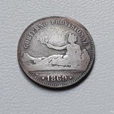 Monedas de España: GOBIERNO PROVISIONAL 1 PESETA PLATA 1869 SNM BC+/BC