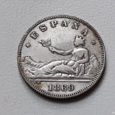 Monedas de España: GOBIERNO PROVISIONAL 2 PESETAS PLATA 1869 *18-69 SNM MBC