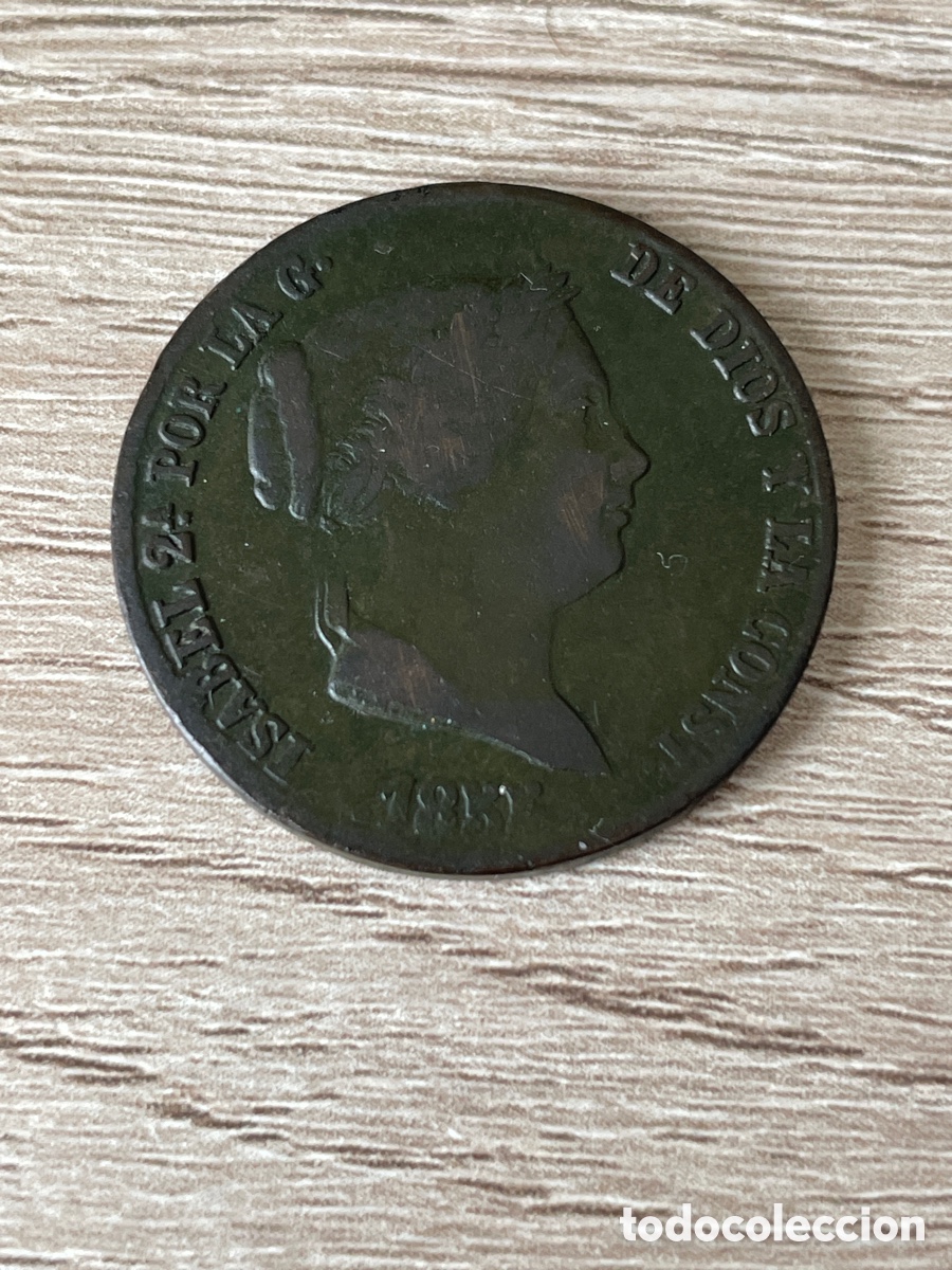Monedas de Espa&ntilde;a: 25 centimos de real de 1855 segovia - Foto 2