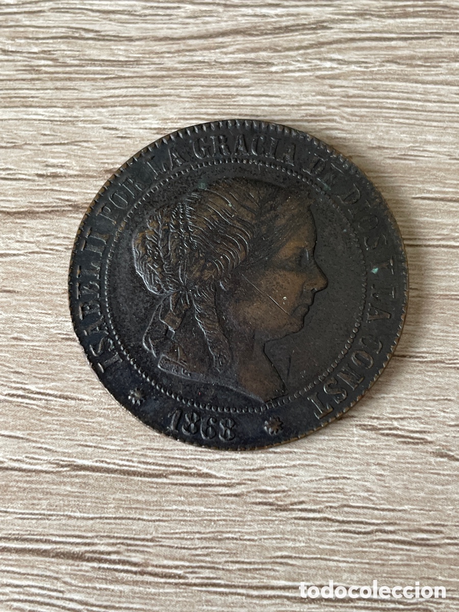 Monedas de Espa&ntilde;a: 5 centimos de escudo de 1868 barcelona - Foto 2