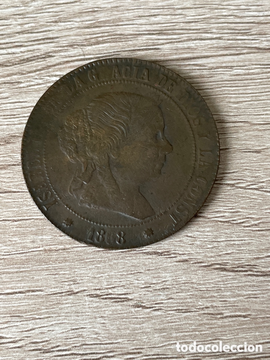 Monedas de Espa&ntilde;a: 5 centimos decescudo de 1868 barcelona - Foto 2