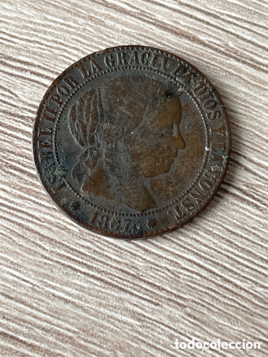 Monedas de Espa&ntilde;a: 1 centimo de escudo de 1867 barcelona - Foto 2