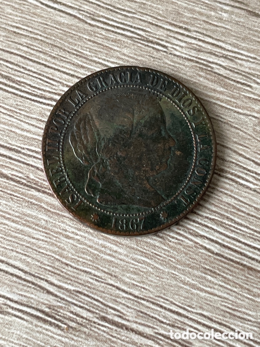 Monedas de Espa&ntilde;a: 1 centimo de escudo de 1867 barcelona - Foto 2