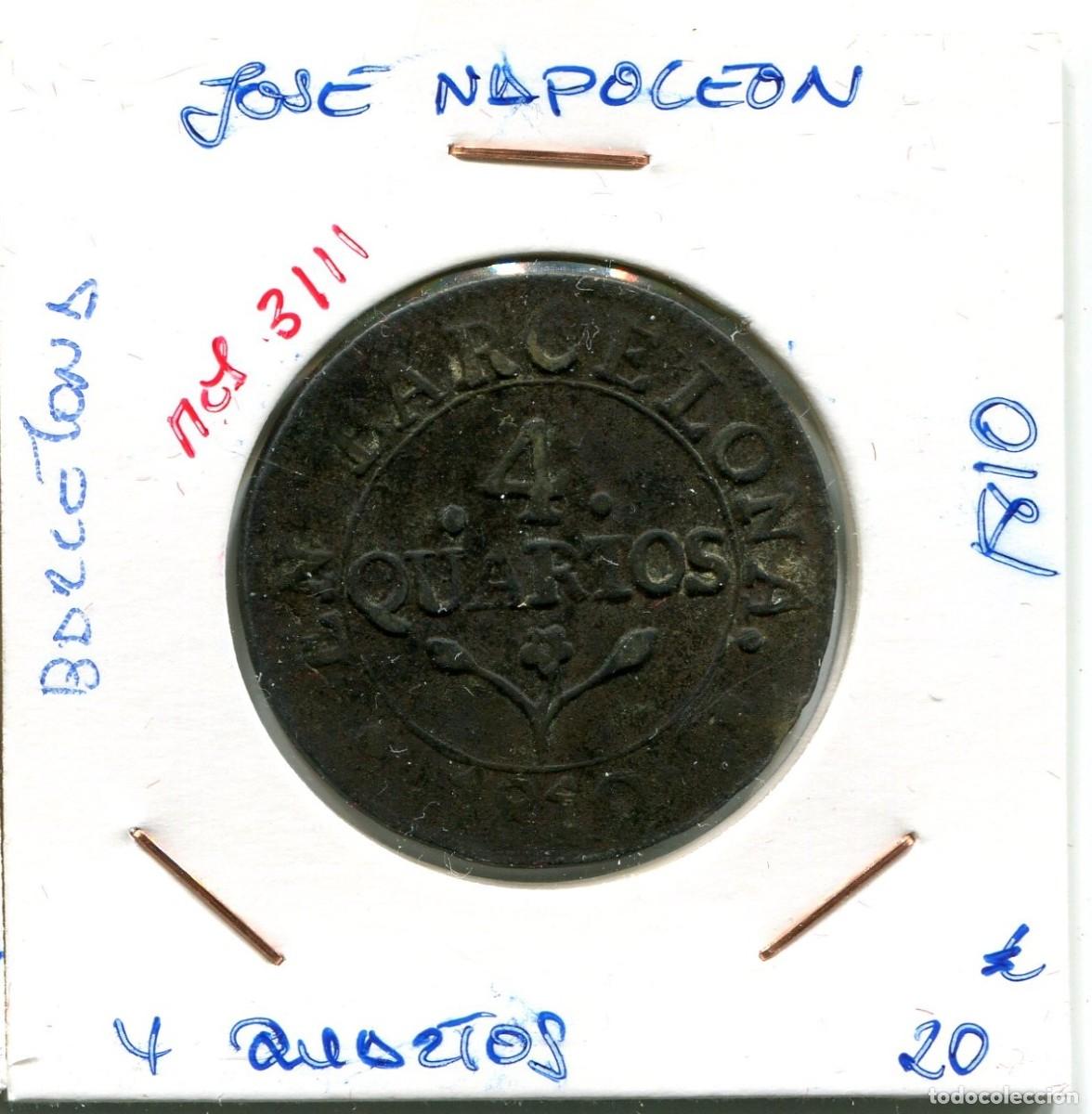 Monedas de Espa&ntilde;a: 4 QUARTOS JOSE NAPOLEON A&Ntilde;O 1810 BARCELONA ( MES3111 ) - Foto 1