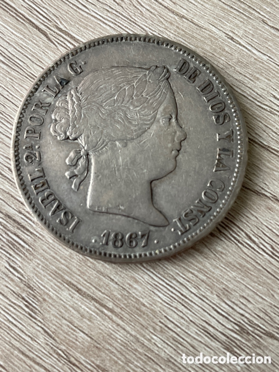 Monedas de Espa&ntilde;a: 2 escudos 1867 madrid - Foto 2