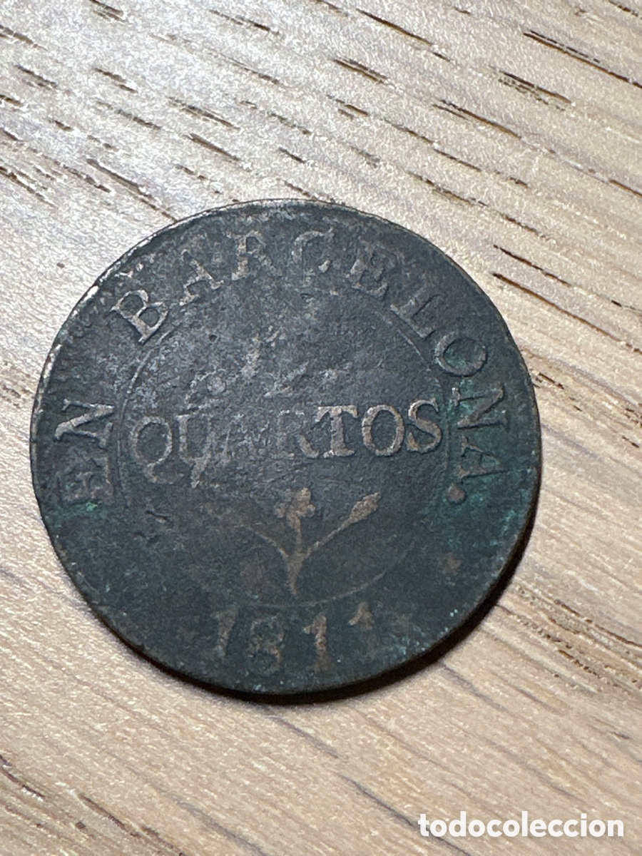 Monedas de Espa&ntilde;a: Barcelona 1811 4 cuartos - Foto 1