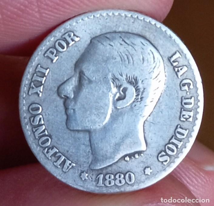 Monedas de Espa&ntilde;a: Alfonso XII 50 c&eacute;ntimos 1880 MBC - Foto 1