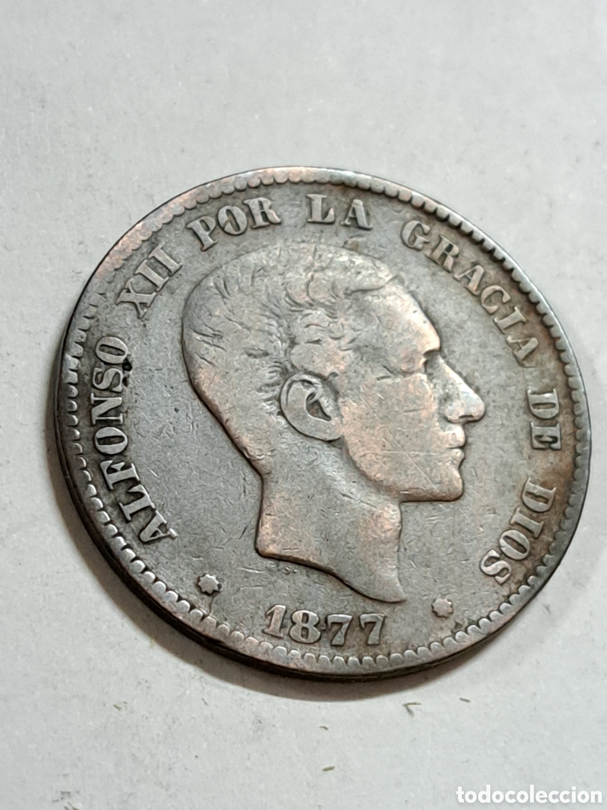 Monedas de Espa&ntilde;a: 10 c&eacute;ntimos de Alfonso XII a&ntilde;o 1877 - Foto 1