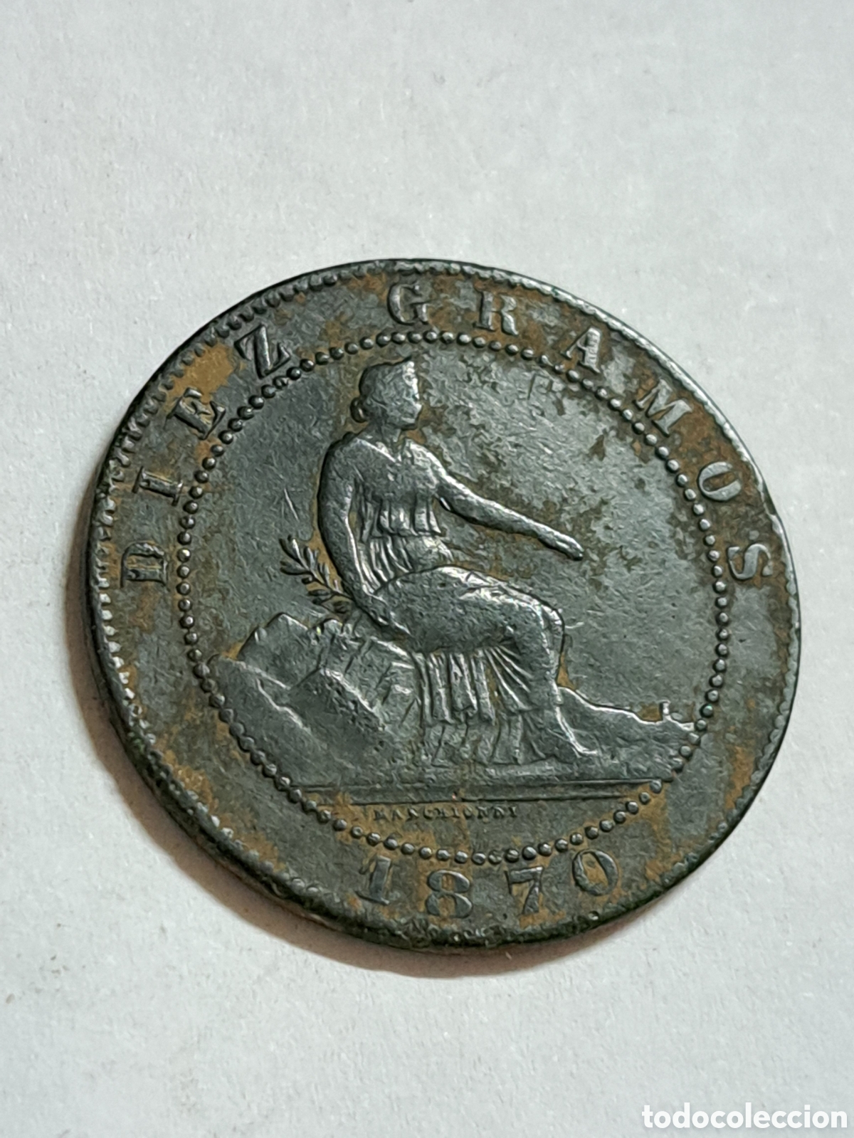 Monedas de Espa&ntilde;a: 10 c&eacute;ntimos del gobierno provisional a&ntilde;o 1870 - Foto 2