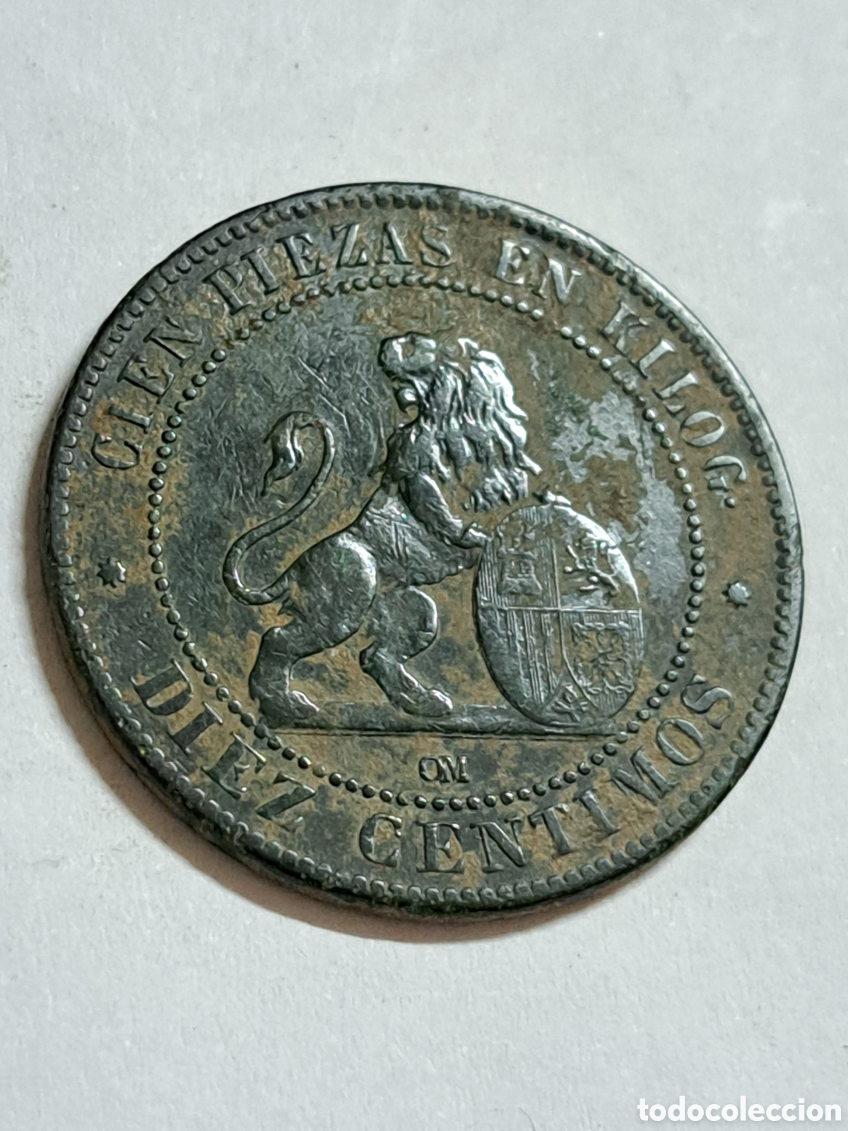 Monedas de Espa&ntilde;a: 10 c&eacute;ntimos del gobierno provisional a&ntilde;o 1870 - Foto 1
