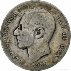 Monedas de España: [#1260157] ESPAÑA, ALFONSO XII, PESETA, 1885, MADRID, PLATA, BC+, KM:686