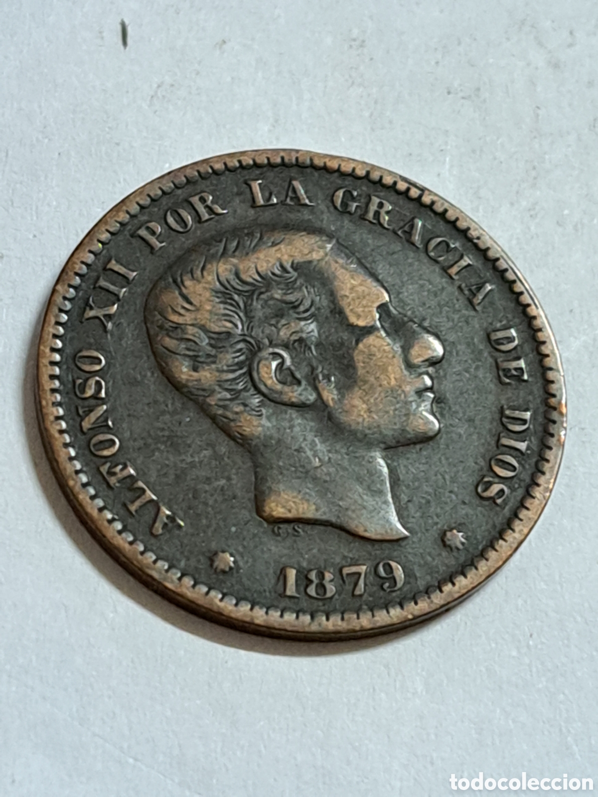 Monedas de Espa&ntilde;a: 5 c&eacute;ntimos de Alfonso XII a&ntilde;o 1879 - Foto 1
