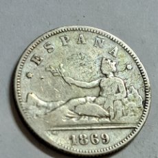 Monedas de España: RAREZA ESTRELLAS 18*18* 2 PESETAS DE PLATA GOBIERNO PROVISIONAL AÑO 1869