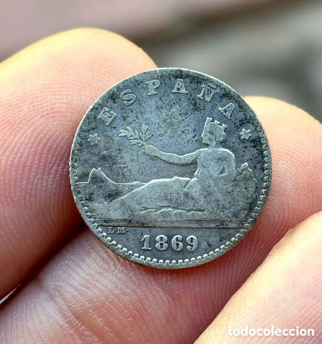 Monedas de Espa&ntilde;a: Moneda PLATA 50 Centimos 1869 *(X-9) Espa&ntilde;a - Foto 3