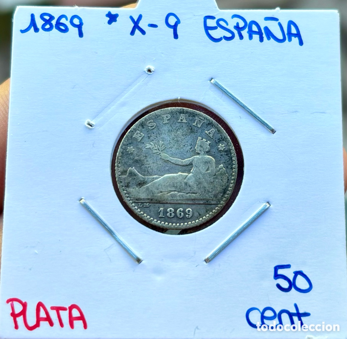 Monedas de Espa&ntilde;a: Moneda PLATA 50 Centimos 1869 *(X-9) Espa&ntilde;a - Foto 5