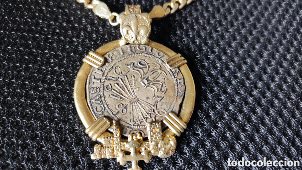 Monedas de Espa&ntilde;a: 4 reales reyes cat&oacute;licos con engarce - Foto 2