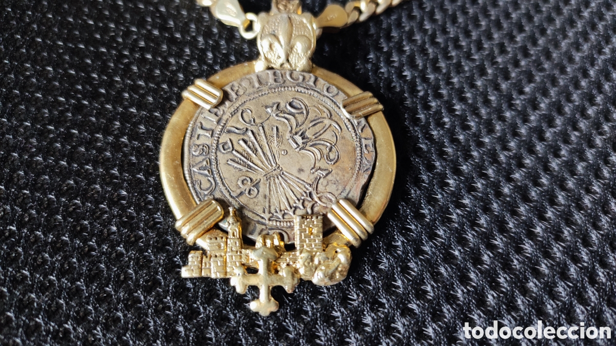 Monedas de Espa&ntilde;a: 4 reales reyes cat&oacute;licos con engarce - Foto 4