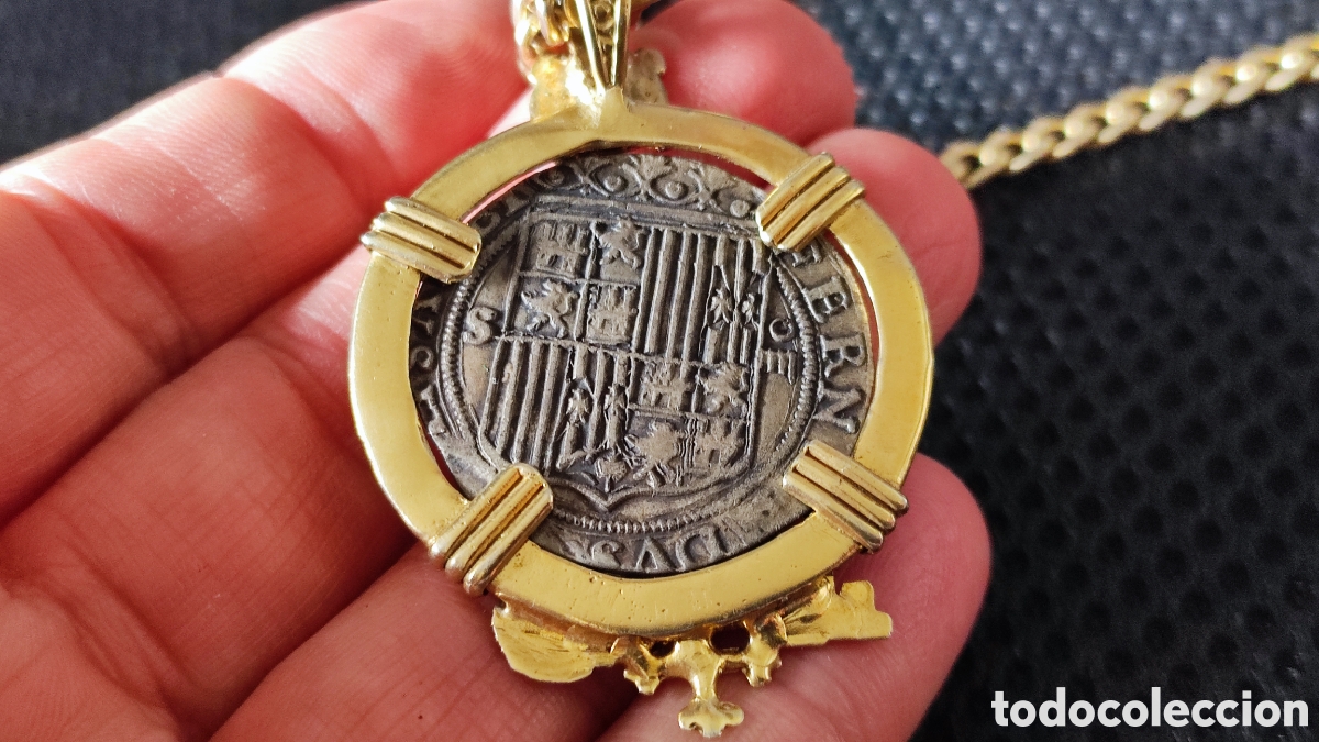 Monedas de Espa&ntilde;a: 4 reales reyes cat&oacute;licos con engarce - Foto 7