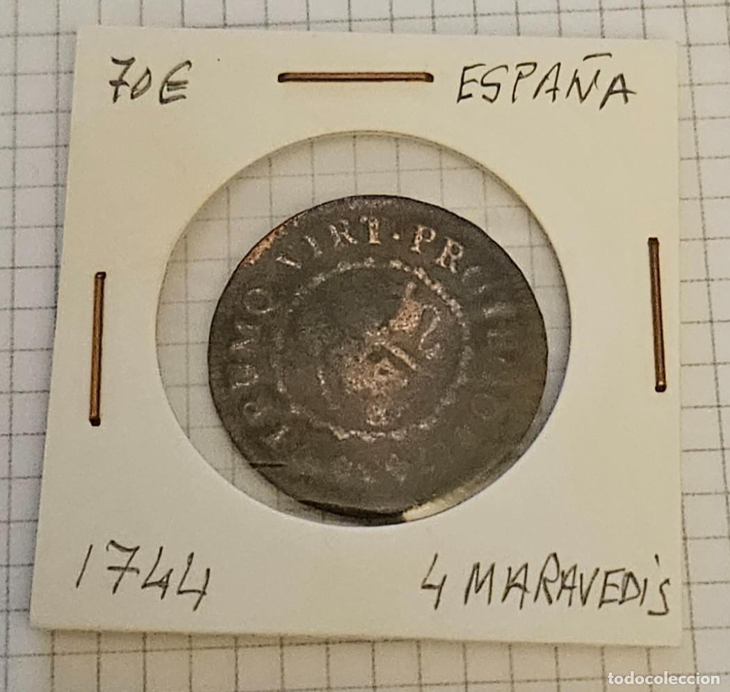 Monedas de Espa&ntilde;a: MONEDA DE ESPA&Ntilde;A 1744 &rdquo;4 MARAVEDIS&rdquo; - Foto 1
