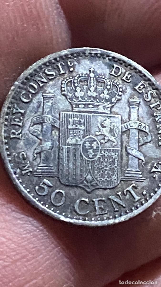 Monedas de Espa&ntilde;a: Moneda 50 c&eacute;ntimos plata alfonso XIII 1900 v - Foto 4