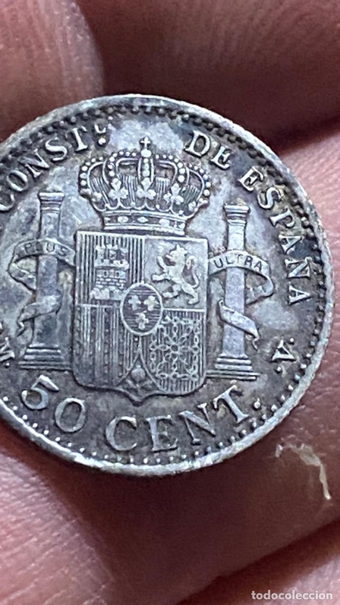 Monedas de Espa&ntilde;a: Moneda 50 c&eacute;ntimos plata alfonso XIII 1900 v - Foto 5