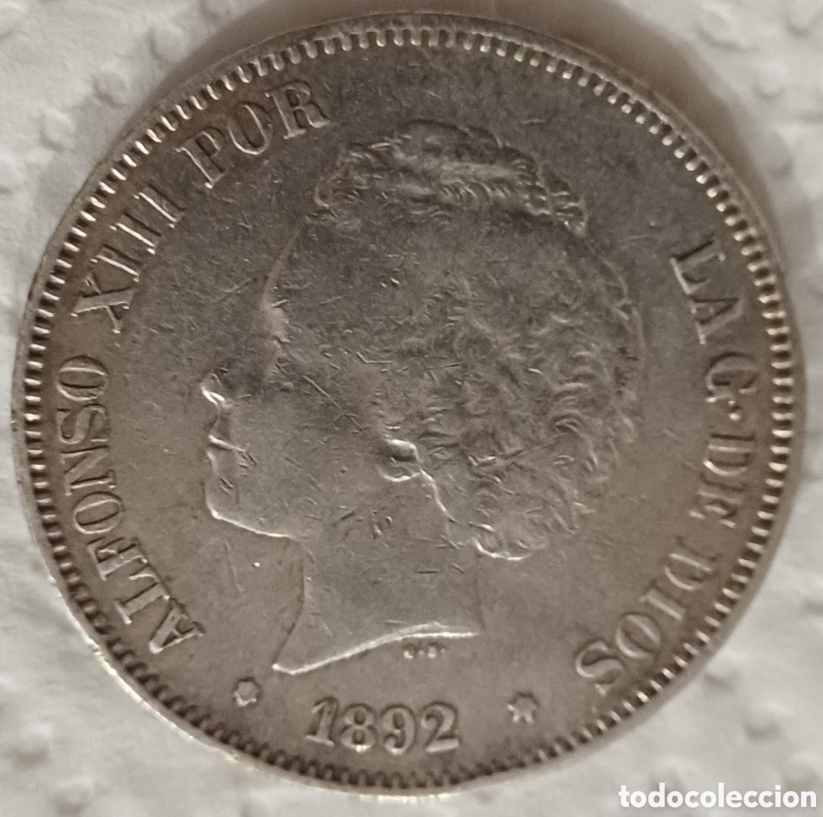 Monedas de Espa&ntilde;a: Moneda de plata 1892 de cinco pesetas - Foto 5