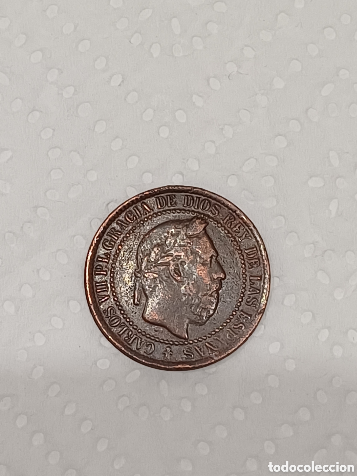 Monedas de Espa&ntilde;a: Moneda de cobre 2875, de Carlos VII, 5 centimos - Foto 5