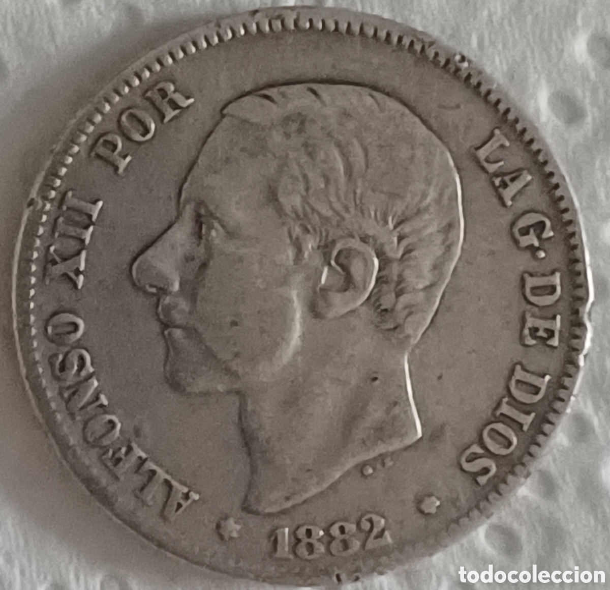 Monedas de Espa&ntilde;a: Moneda plata 2 pesetas 1882 Espa&ntilde;a - Foto 3
