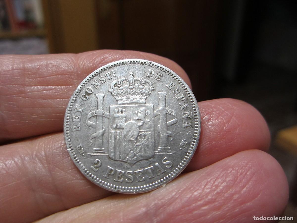 Monedas de Espa&ntilde;a: MONEDA DE 2 PESETAS DE ALFONSO XII DE 1879 - Foto 2