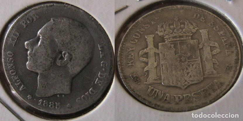 Monedas de Espa&ntilde;a: ESPA&Ntilde;A 1 PESETA 1885 MONEDA DE PLATA (E4) - Foto 1