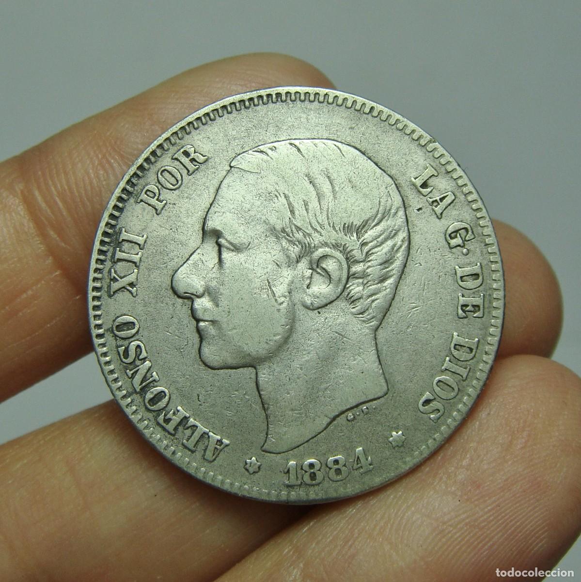 Monedas de Espa&ntilde;a: 2 Pesetas. Plata. Alfonso XII. MSM - 1884 - Foto 1