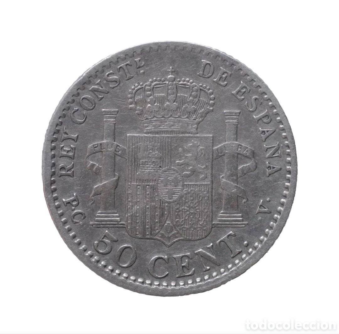 Monedas de Espa&ntilde;a: 50 CENTIMOS 1910 ALFONSO XIII PCV - Foto 2