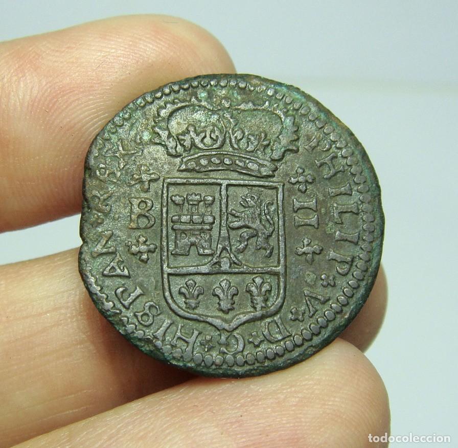 Monedas de Espa&ntilde;a: 2 Maraved&iacute;s. Felipe V. Barcelona. - Foto 2