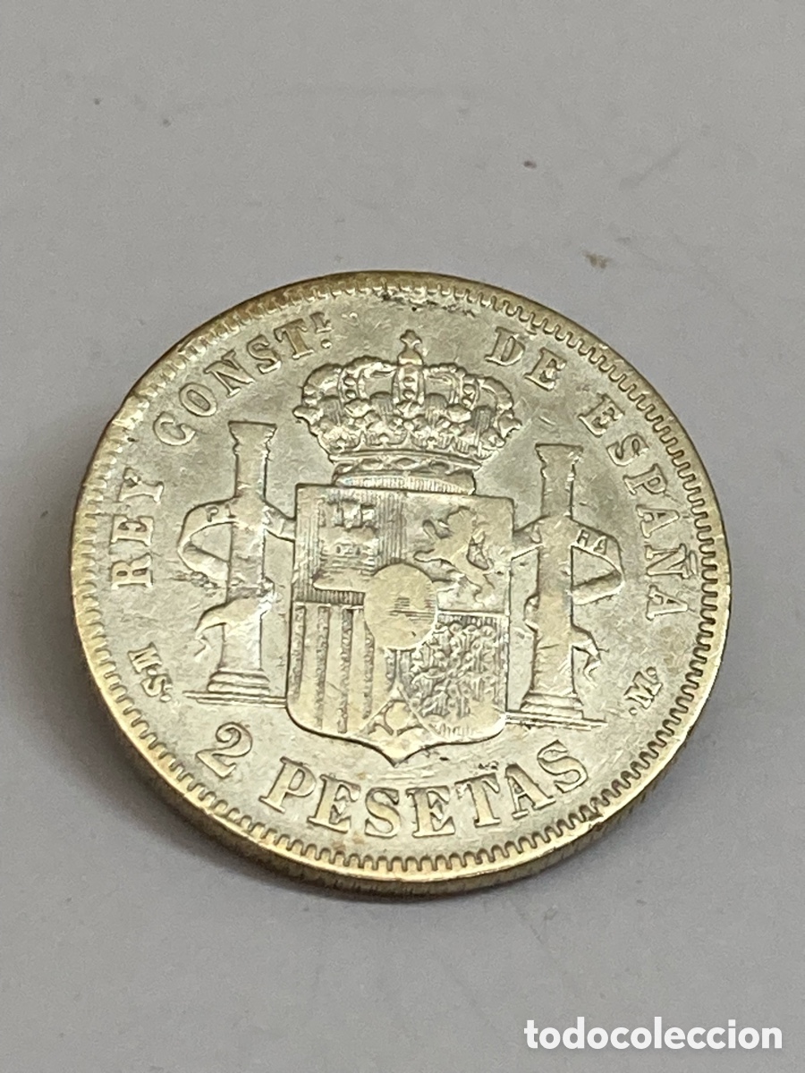 Monedas de Espa&ntilde;a: Moneda de plata 2 pesetas 1882 V27 - Foto 2