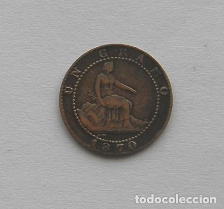 Monedas de Espa&ntilde;a: MONEDA 1 CENTIMO A&Ntilde;O 1870 - Foto 2