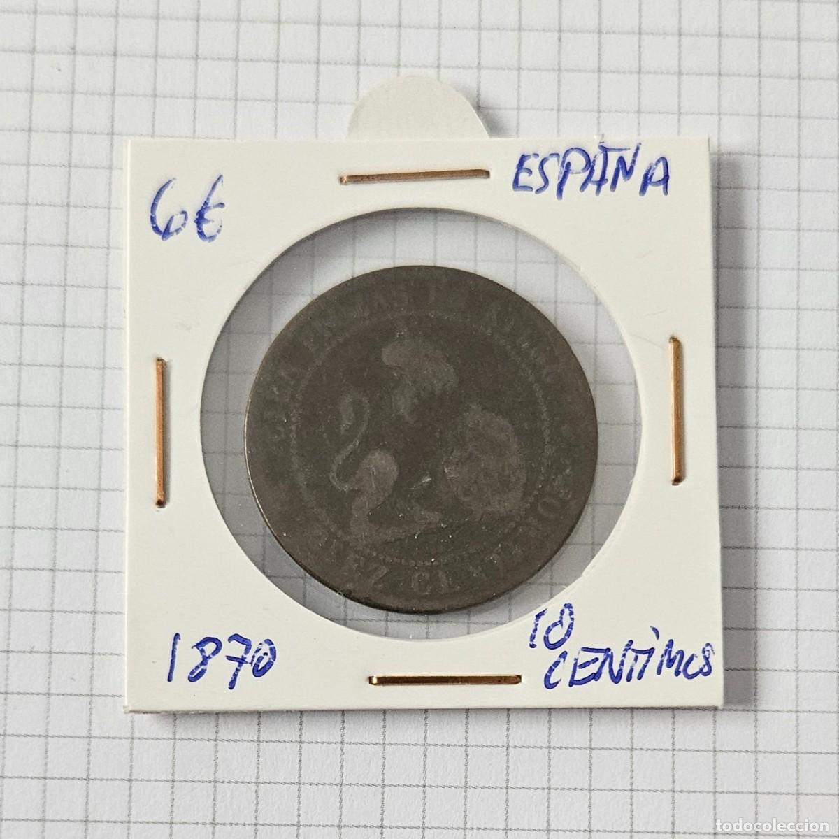 Monedas de Espa&ntilde;a: MONEDA DE ESPA&Ntilde;A 1870 &rdquo;10 CENTIMOS&rdquo; - Foto 1