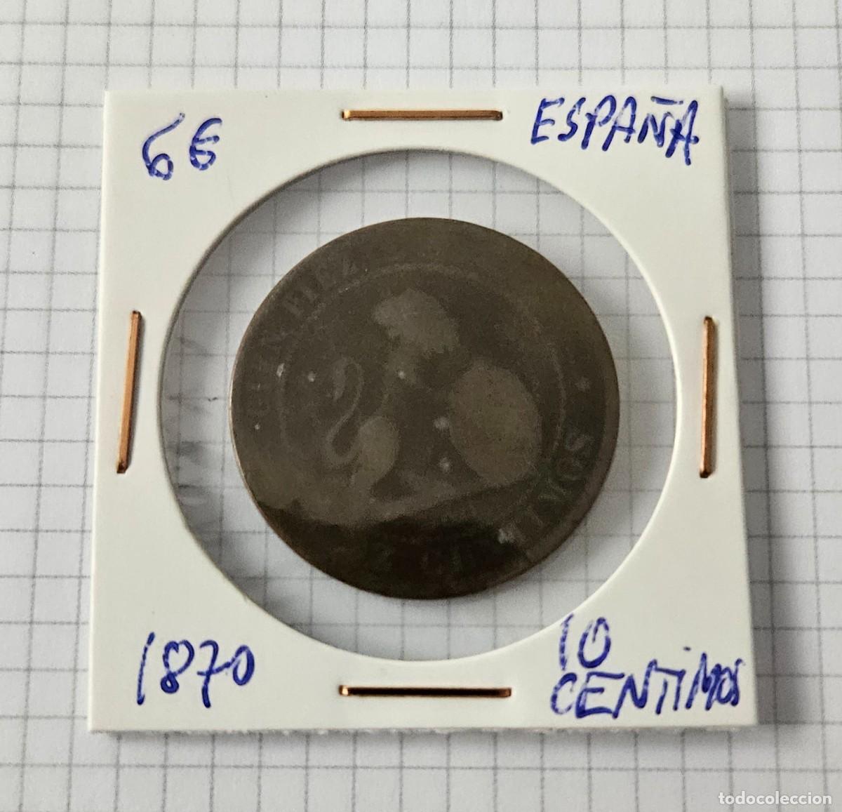 Monedas de Espa&ntilde;a: MONEDA DE ESPA&Ntilde;A 1870 &rdquo;10 CENTIMOS&rdquo; - Foto 1