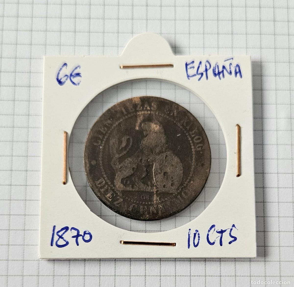 Monedas de Espa&ntilde;a: MONEDA DE ESPA&Ntilde;A 1870 &rdquo;10 CENTIMOS&rdquo; - Foto 1